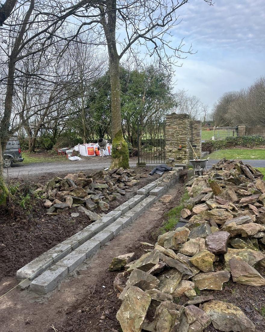 Site before stone wall construction