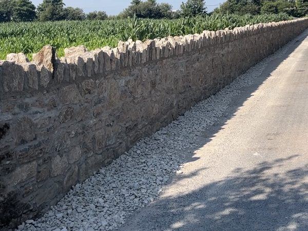 Completed roadside stone wall along the Celtic Interconnector route, Co. Cork