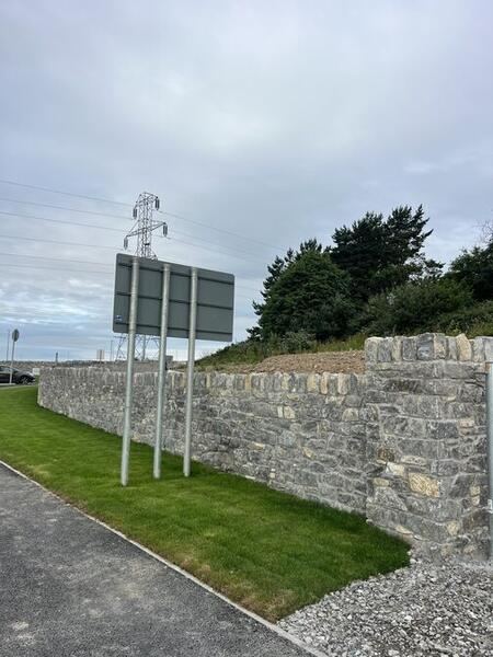 M28 Motorway roadside stone walling