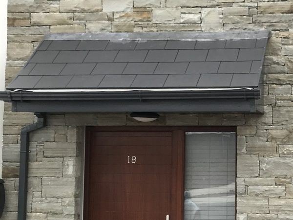 Liscannor stone facade and entrance detail, The Orchard, Watergrasshill