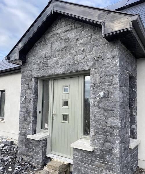 Natural stone porch to modern house, Co. Cork